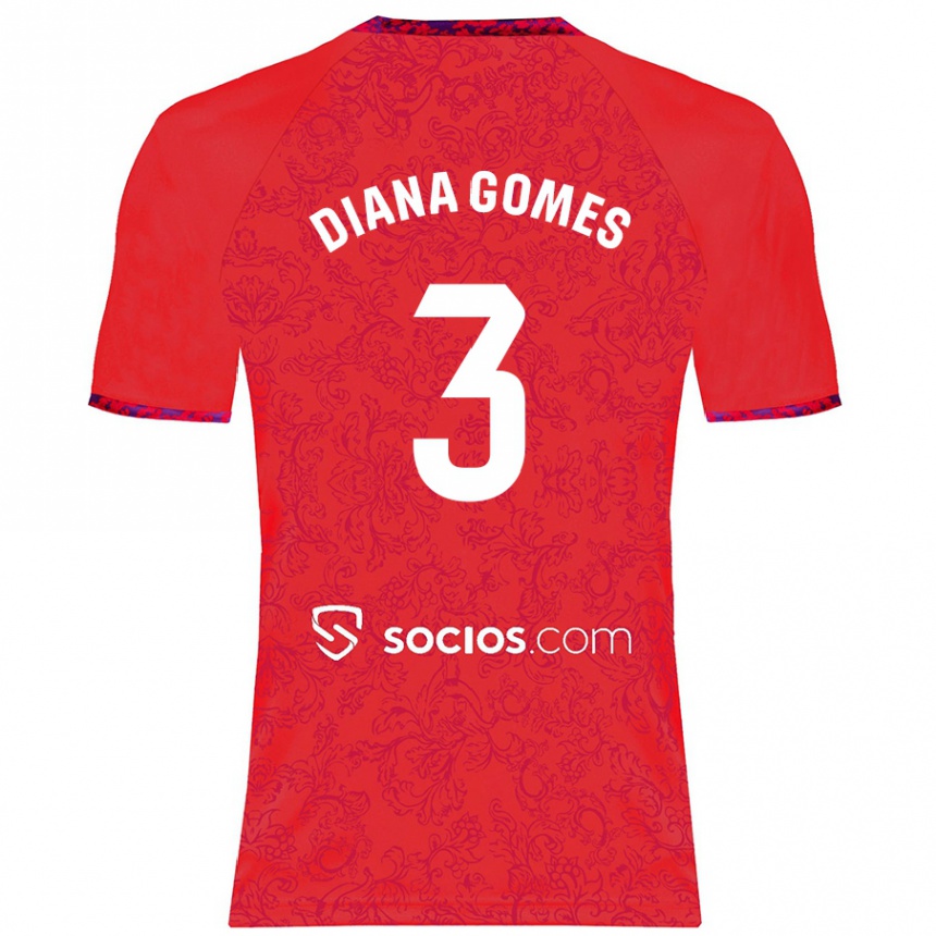 Mujer Fútbol Camiseta Diana Catarina Ribeiro Gomes #3 Rojo 2ª Equipación 2024/25 Perú