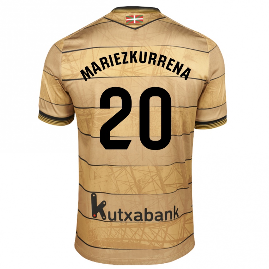 Mujer Fútbol Camiseta Arkaitz Mariezkurrena #20 Marrón 2ª Equipación 2024/25 Perú