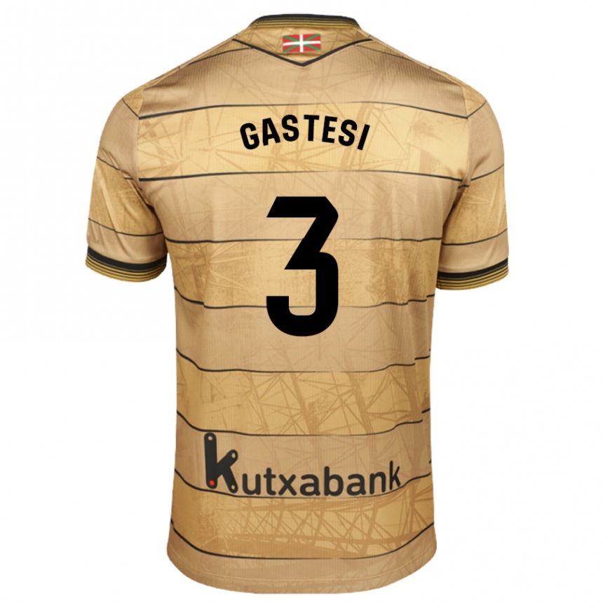 Mujer Fútbol Camiseta Gorka Gastesi #3 Marrón 2ª Equipación 2024/25 Perú