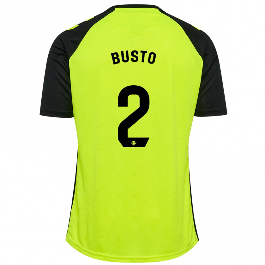 Mujer Fútbol Camiseta Pablo Busto #2 Amarillo Fluorescente Negro 2ª Equipación 2024/25 Perú