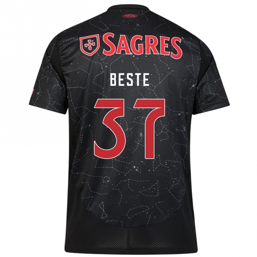 Mujer Fútbol Camiseta Jan-Niklas Beste #37 Negro Rojo 2ª Equipación 2024/25 Perú