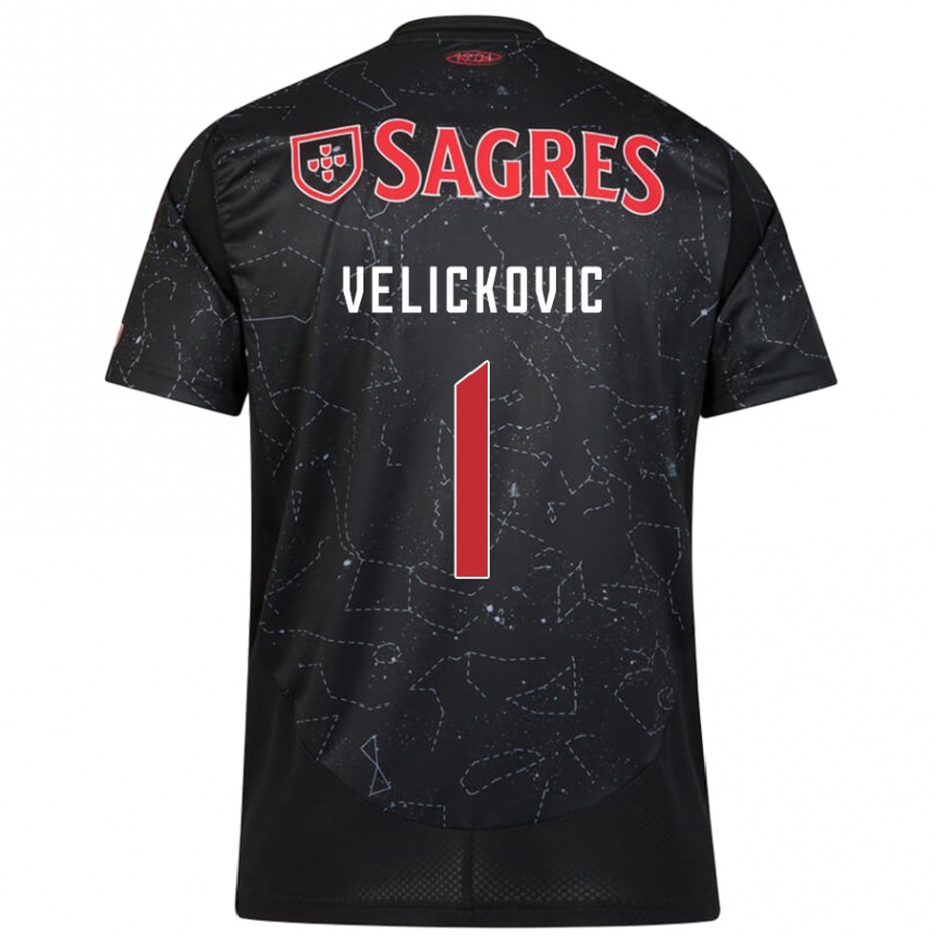 Mujer Fútbol Camiseta Luka Velickovic #1 Negro Rojo 2ª Equipación 2024/25 Perú