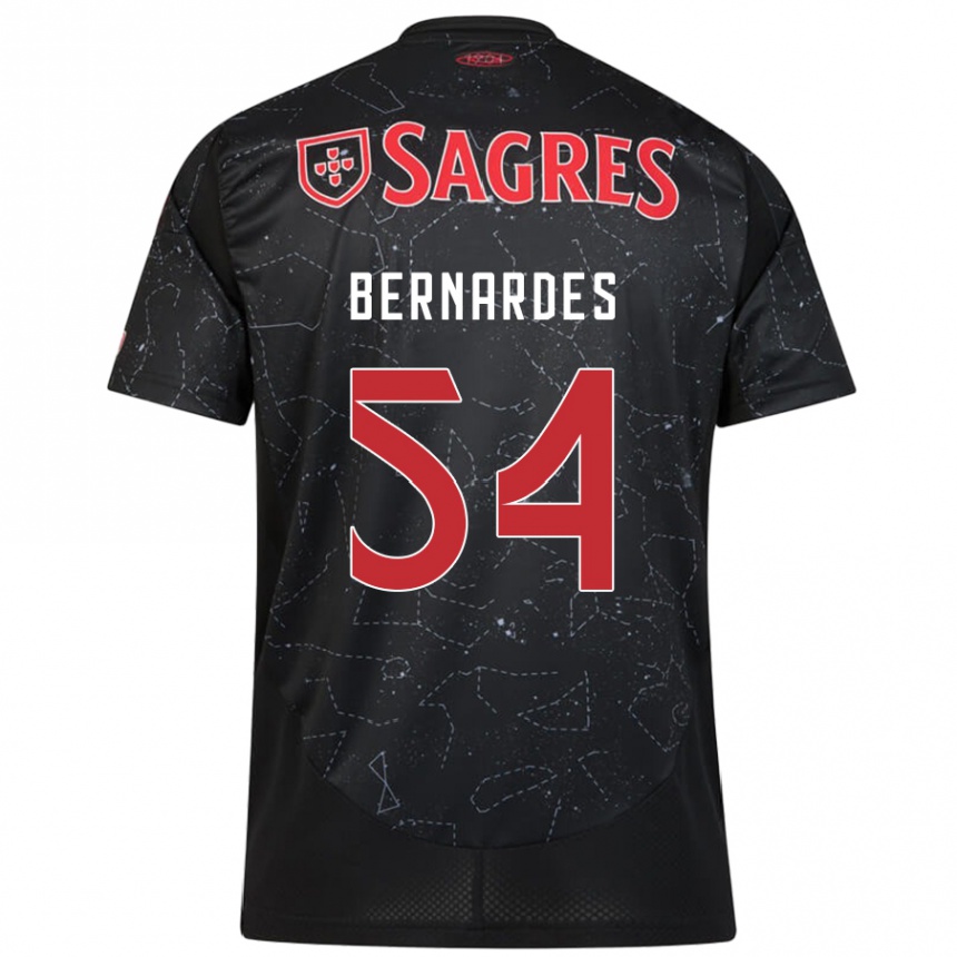 Mujer Fútbol Camiseta Bernardes #54 Negro Rojo 2ª Equipación 2024/25 Perú