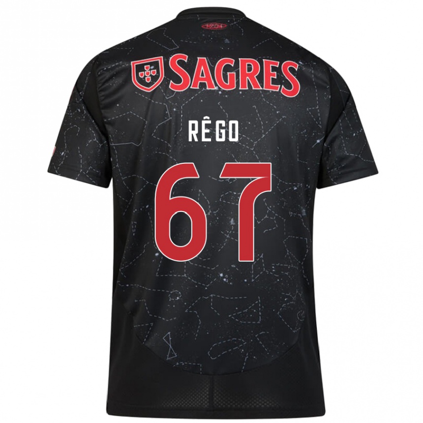 Mujer Fútbol Camiseta Rodrigo Rêgo #67 Negro Rojo 2ª Equipación 2024/25 Perú