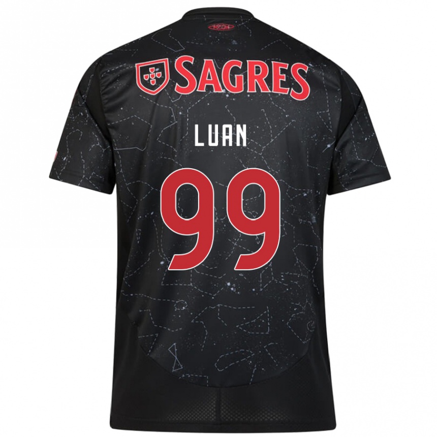 Mujer Fútbol Camiseta Luan #99 Negro Rojo 2ª Equipación 2024/25 Perú