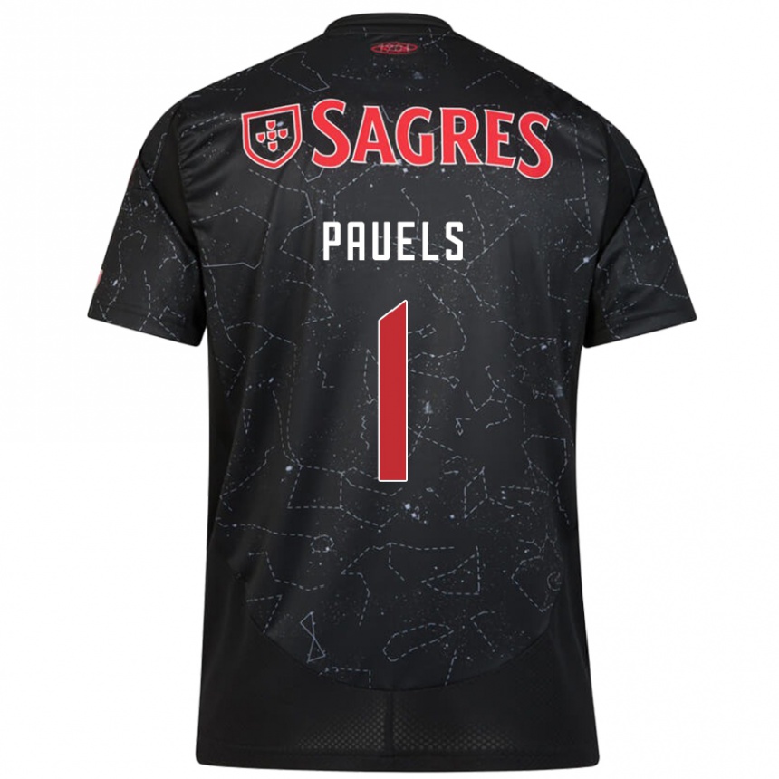 Mujer Fútbol Camiseta Lena Pauels #1 Negro Rojo 2ª Equipación 2024/25 Perú