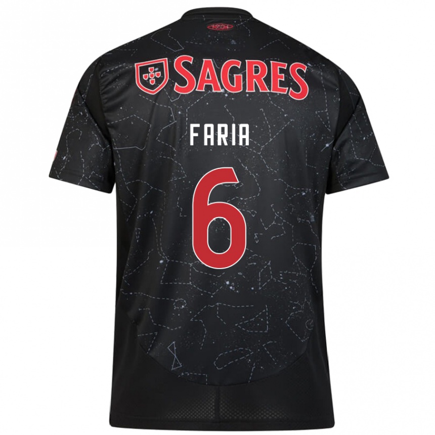 Mujer Fútbol Camiseta Andreia Faria #6 Negro Rojo 2ª Equipación 2024/25 Perú