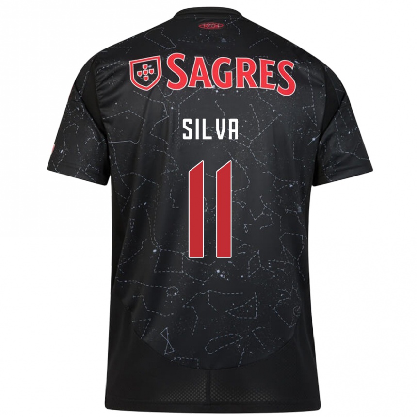 Mujer Fútbol Camiseta Jéssica Silva #11 Negro Rojo 2ª Equipación 2024/25 Perú