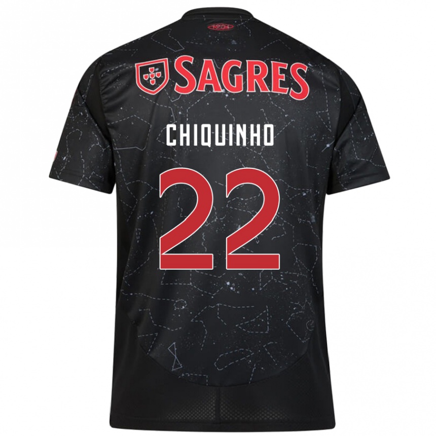 Mujer Fútbol Camiseta Chiquinho #22 Negro Rojo 2ª Equipación 2024/25 Perú