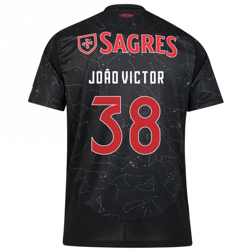 Mujer Fútbol Camiseta João Victor #38 Negro Rojo 2ª Equipación 2024/25 Perú