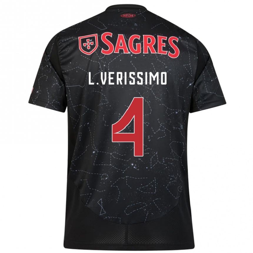 Mujer Fútbol Camiseta Lucas Verissimo #4 Negro Rojo 2ª Equipación 2024/25 Perú