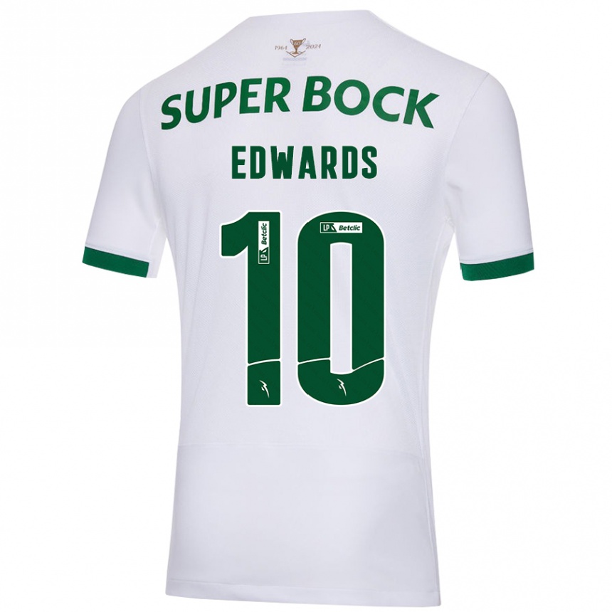 Mujer Fútbol Camiseta Marcus Edwards #10 Blanco Verde 2ª Equipación 2024/25 Perú