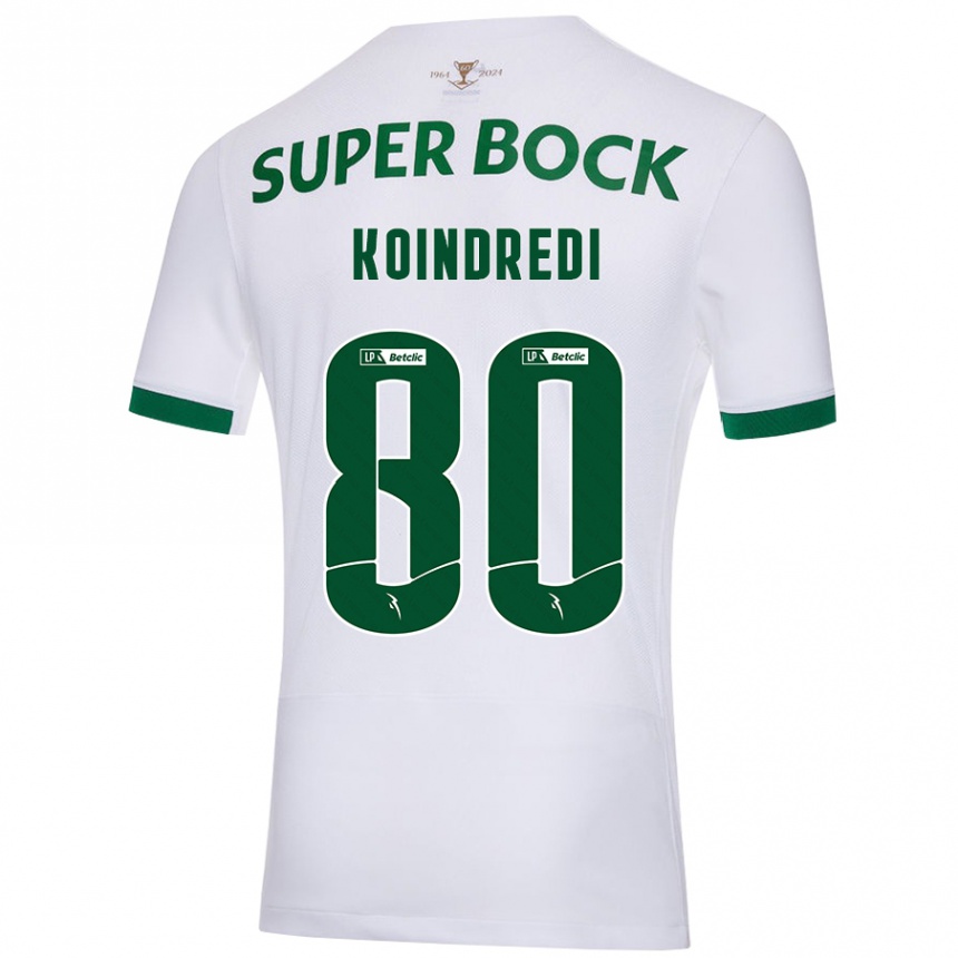 Mujer Fútbol Camiseta Koba Koindredi #80 Blanco Verde 2ª Equipación 2024/25 Perú