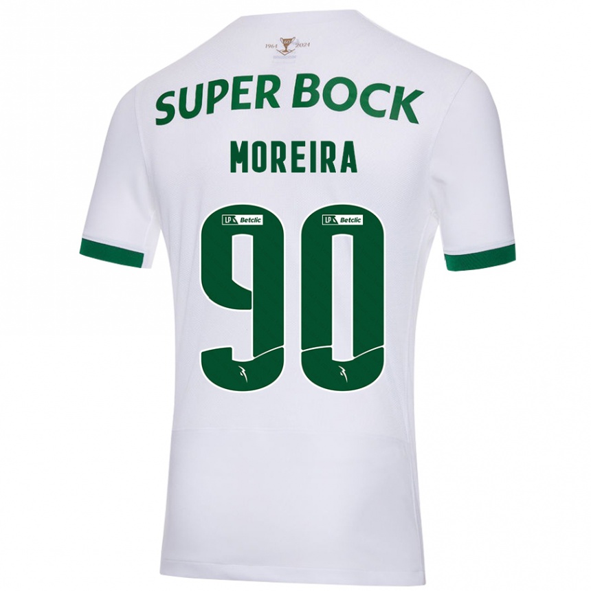 Mujer Fútbol Camiseta Afonso Moreira #90 Blanco Verde 2ª Equipación 2024/25 Perú