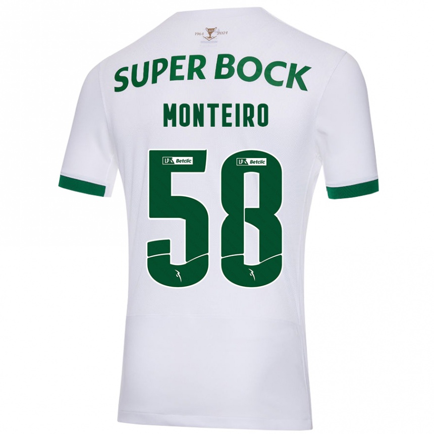 Mujer Fútbol Camiseta David Monteiro #58 Blanco Verde 2ª Equipación 2024/25 Perú