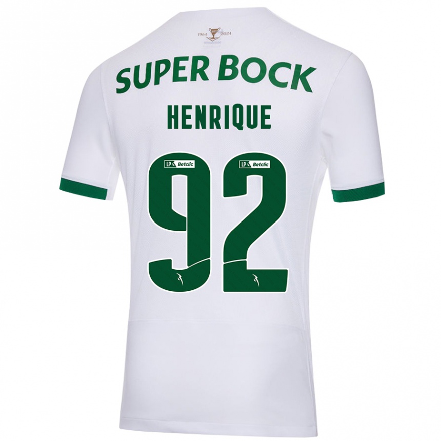 Mujer Fútbol Camiseta Eduardo Henrique #92 Blanco Verde 2ª Equipación 2024/25 Perú