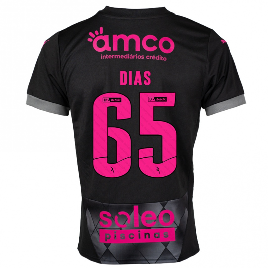 Mujer Fútbol Camiseta Leandro Dias #65 Negro Rosa 2ª Equipación 2024/25 Perú