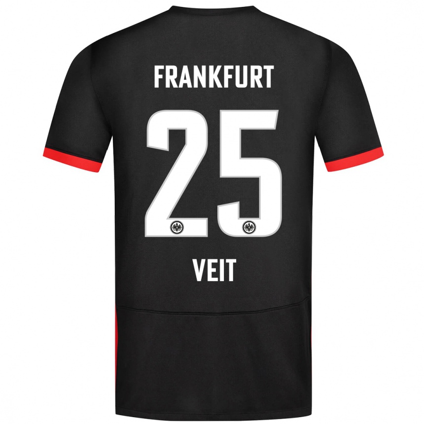 Mujer Fútbol Camiseta Jella Veit #25 Negro 2ª Equipación 2024/25 Perú