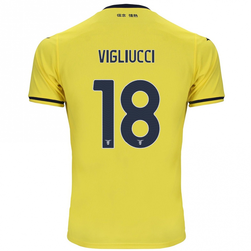 Mujer Fútbol Camiseta Chiara Vigliucci #18 Amarillo 2ª Equipación 2024/25 Perú