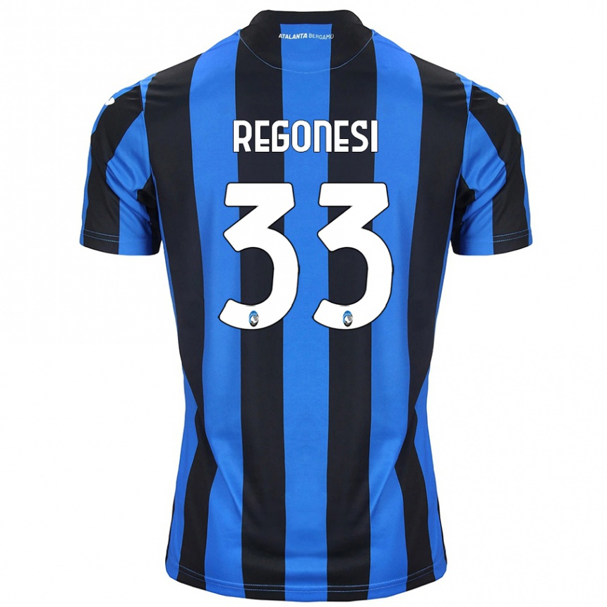 Niño Fútbol Camiseta Iacopo Regonesi #33 Azul Negro 1ª Equipación 2024/25 Perú