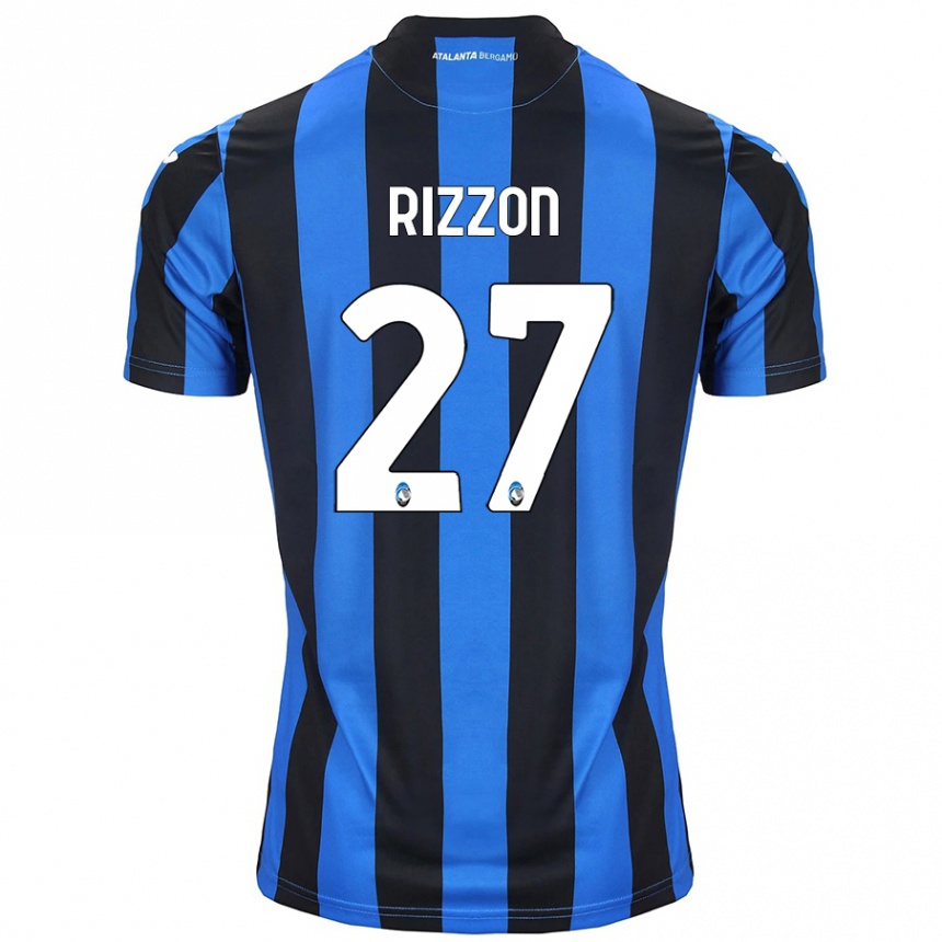 Niño Fútbol Camiseta Giulia Rizzon #27 Azul Negro 1ª Equipación 2024/25 Perú