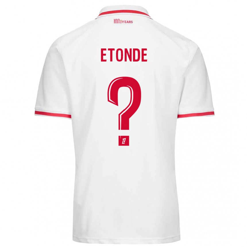 Niño Fútbol Camiseta Romaric Etonde #0 Blanco Rojo 1ª Equipación 2024/25 Perú