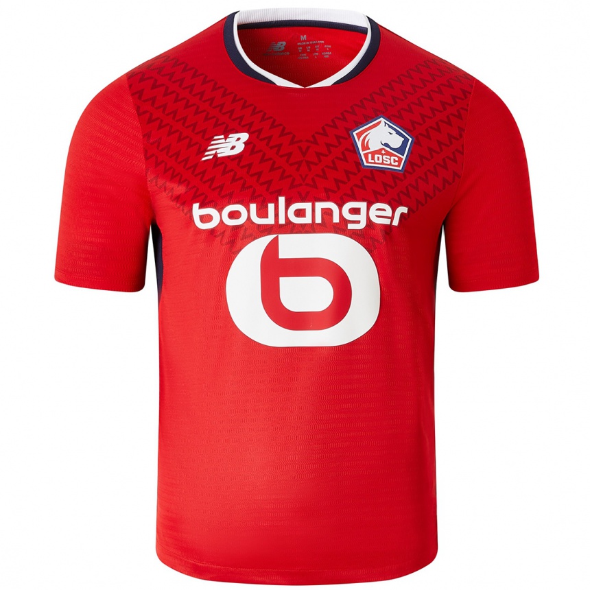 Niño Fútbol Camiseta Mamadou Simbakoli #0 Rojo Blanco 1ª Equipación 2024/25 Perú