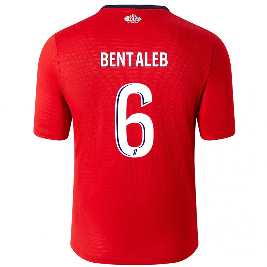 Niño Fútbol Camiseta Nabil Bentaleb #6 Rojo Blanco 1ª Equipación 2024/25 Perú