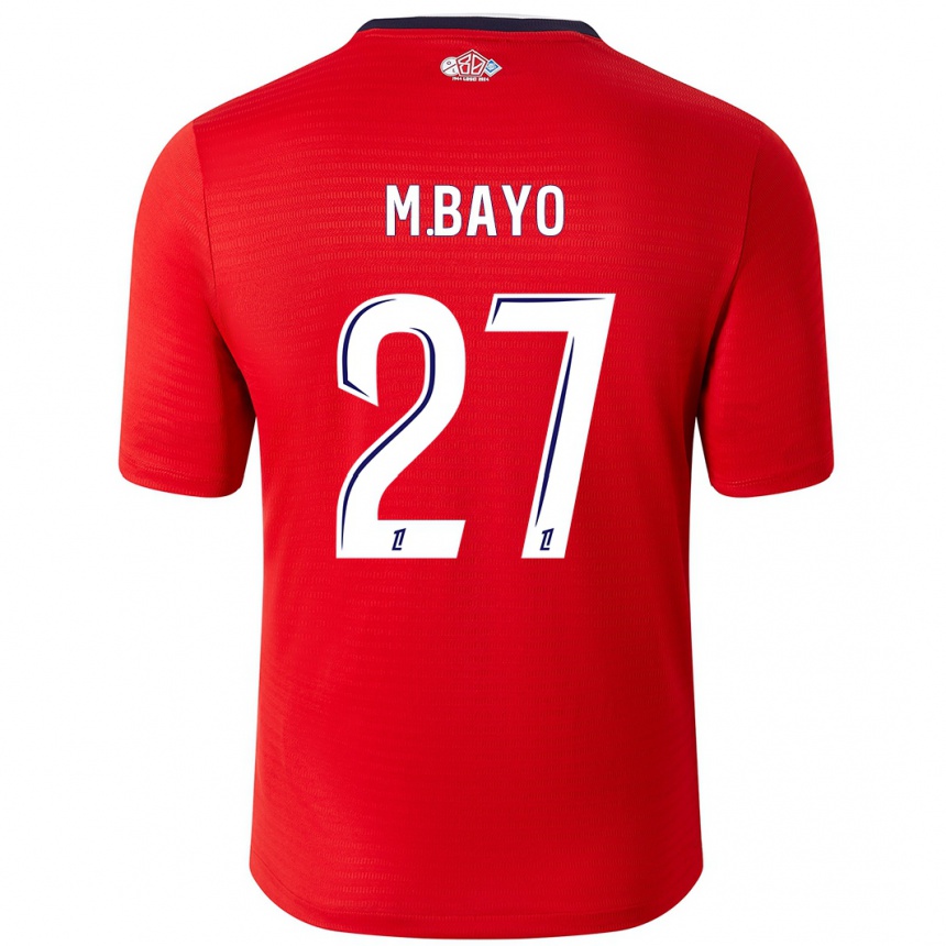 Niño Fútbol Camiseta Mohamed Bayo #27 Rojo Blanco 1ª Equipación 2024/25 Perú