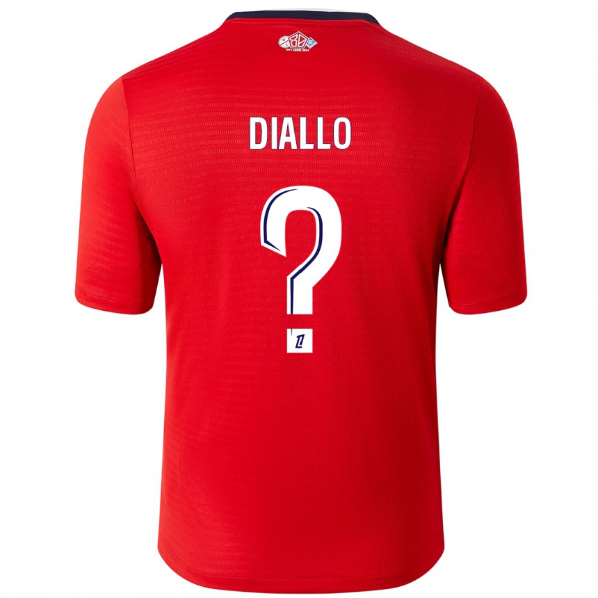 Niño Fútbol Camiseta Alpha Diallo #0 Rojo Blanco 1ª Equipación 2024/25 Perú