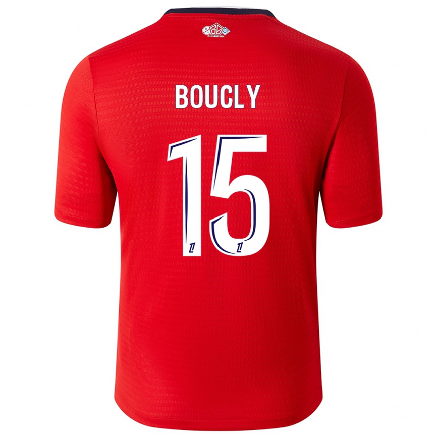 Niño Fútbol Camiseta Maite Boucly #15 Rojo Blanco 1ª Equipación 2024/25 Perú