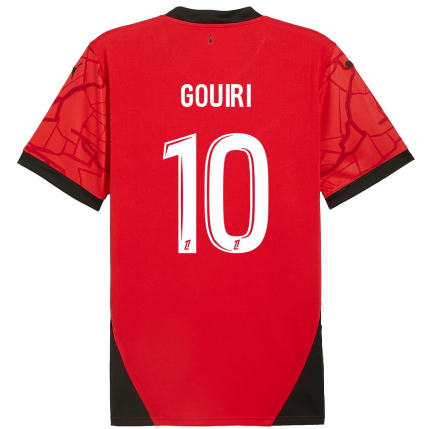 Niño Fútbol Camiseta Amine Gouiri #10 Rojo Negro 1ª Equipación 2024/25 Perú