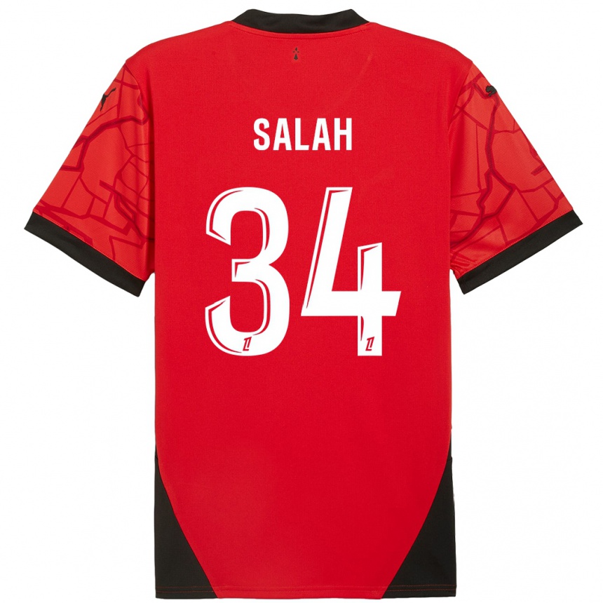 Niño Fútbol Camiseta Ibrahim Salah #34 Rojo Negro 1ª Equipación 2024/25 Perú