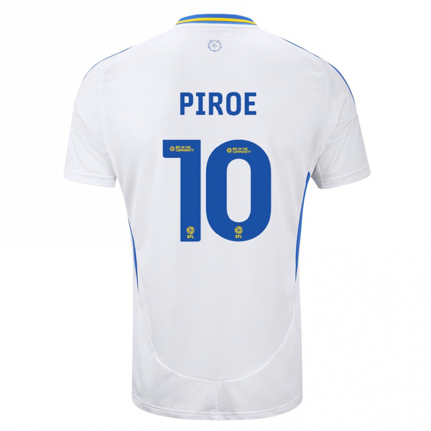 Niño Fútbol Camiseta Joël Piroe #10 Blanco Azul 1ª Equipación 2024/25 Perú