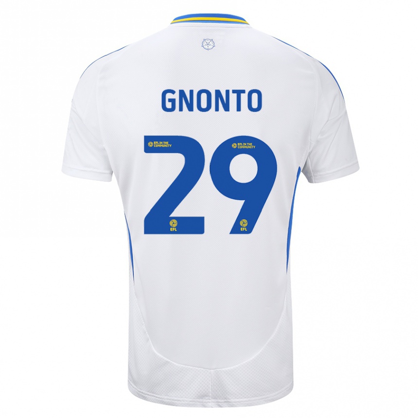 Niño Fútbol Camiseta Wilfried Gnonto #29 Blanco Azul 1ª Equipación 2024/25 Perú