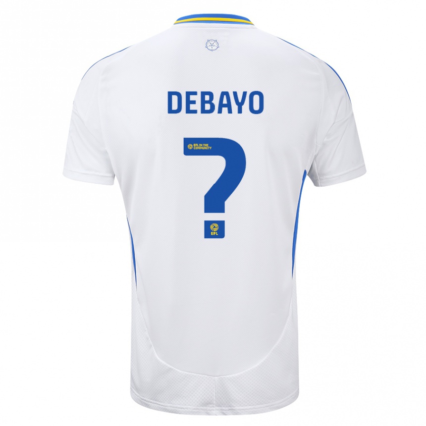 Niño Fútbol Camiseta James Debayo #0 Blanco Azul 1ª Equipación 2024/25 Perú