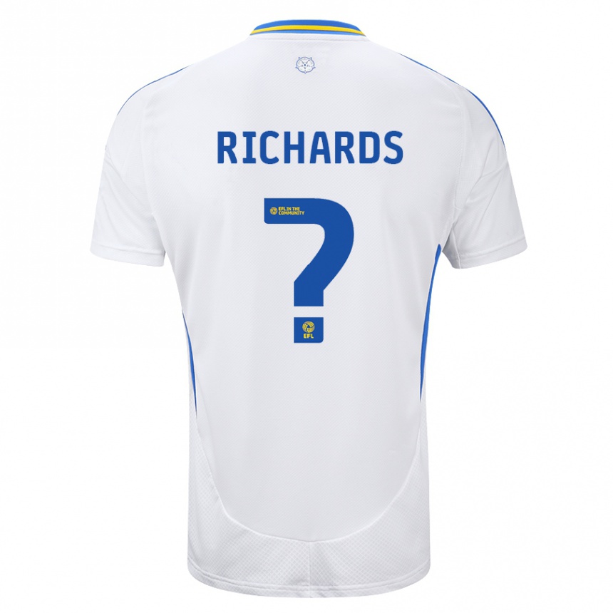 Niño Fútbol Camiseta Joe Richards #0 Blanco Azul 1ª Equipación 2024/25 Perú