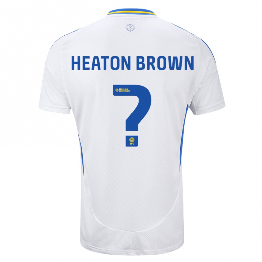 Niño Fútbol Camiseta Heaton Brown #0 Blanco Azul 1ª Equipación 2024/25 Perú