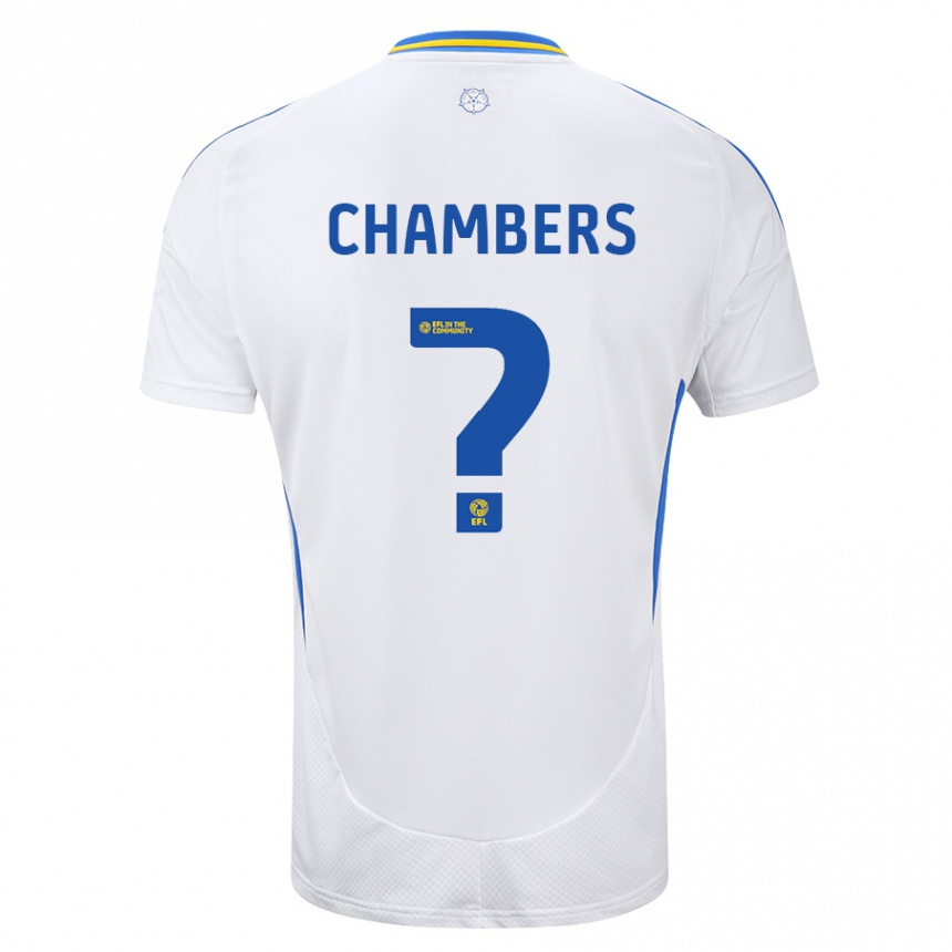 Niño Fútbol Camiseta Sam Chambers #0 Blanco Azul 1ª Equipación 2024/25 Perú