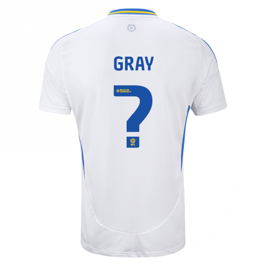 Niño Fútbol Camiseta Harry Gray #0 Blanco Azul 1ª Equipación 2024/25 Perú