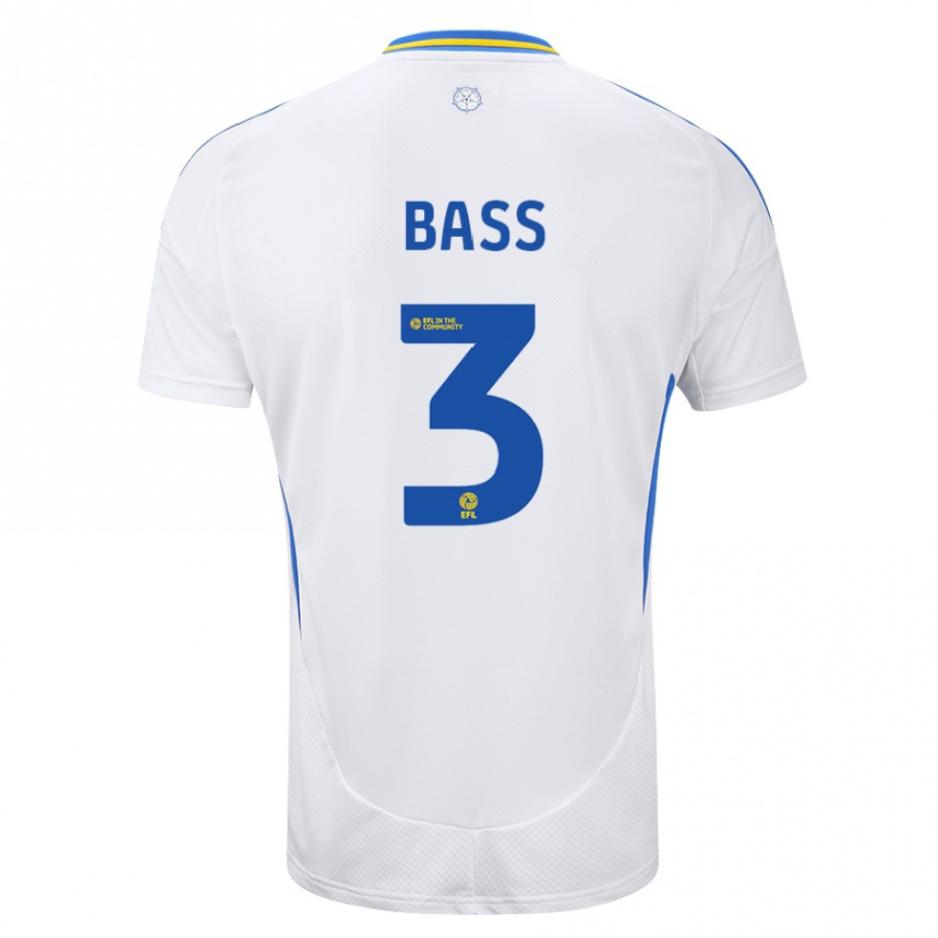 Niño Fútbol Camiseta Rebekah Bass #3 Blanco Azul 1ª Equipación 2024/25 Perú