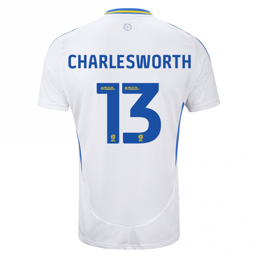 Niño Fútbol Camiseta Millie Robshaw-Charlesworth #13 Blanco Azul 1ª Equipación 2024/25 Perú