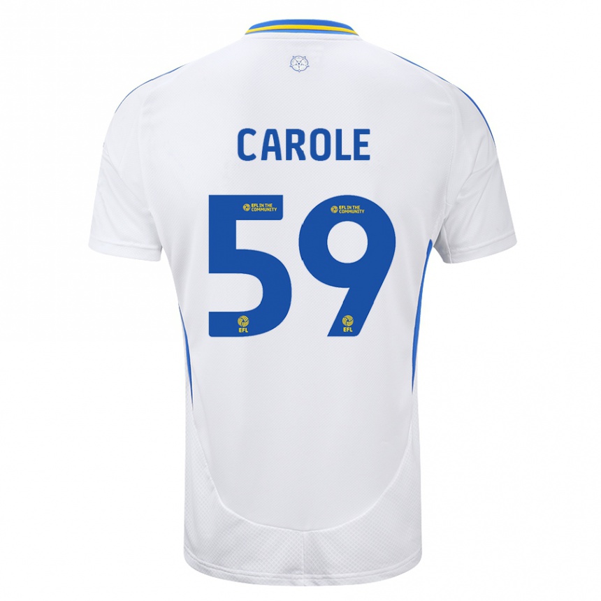 Niño Fútbol Camiseta Keenan Carole #59 Blanco Azul 1ª Equipación 2024/25 Perú