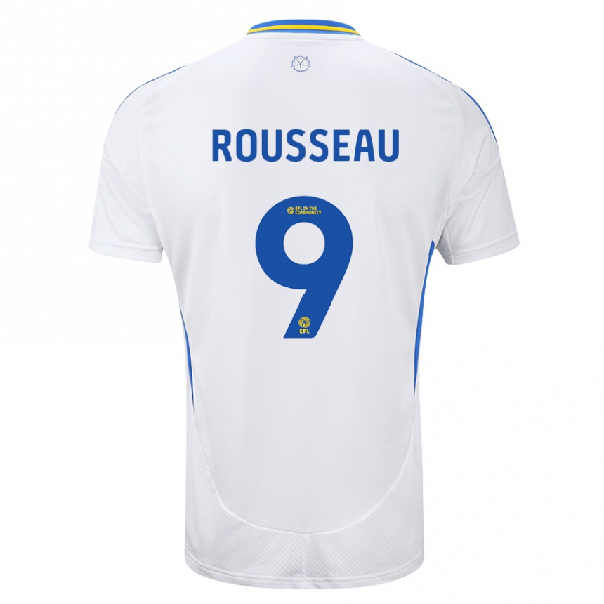 Niño Fútbol Camiseta Jess Rousseau #9 Blanco Azul 1ª Equipación 2024/25 Perú