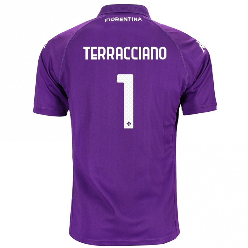 Niño Fútbol Camiseta Pietro Terracciano #1 Morado 1ª Equipación 2024/25 Perú