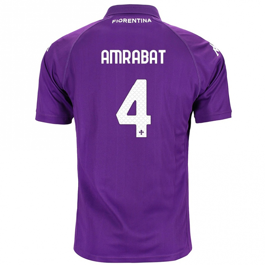 Niño Fútbol Camiseta Sofyan Amrabat #4 Morado 1ª Equipación 2024/25 Perú