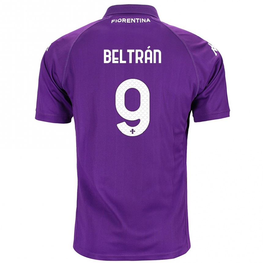 Niño Fútbol Camiseta Lucas Beltrán #9 Morado 1ª Equipación 2024/25 Perú