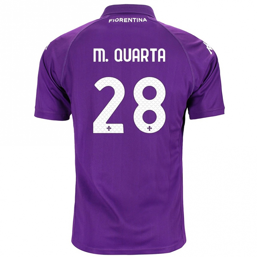 Niño Fútbol Camiseta Lucas Martínez Quarta #28 Morado 1ª Equipación 2024/25 Perú