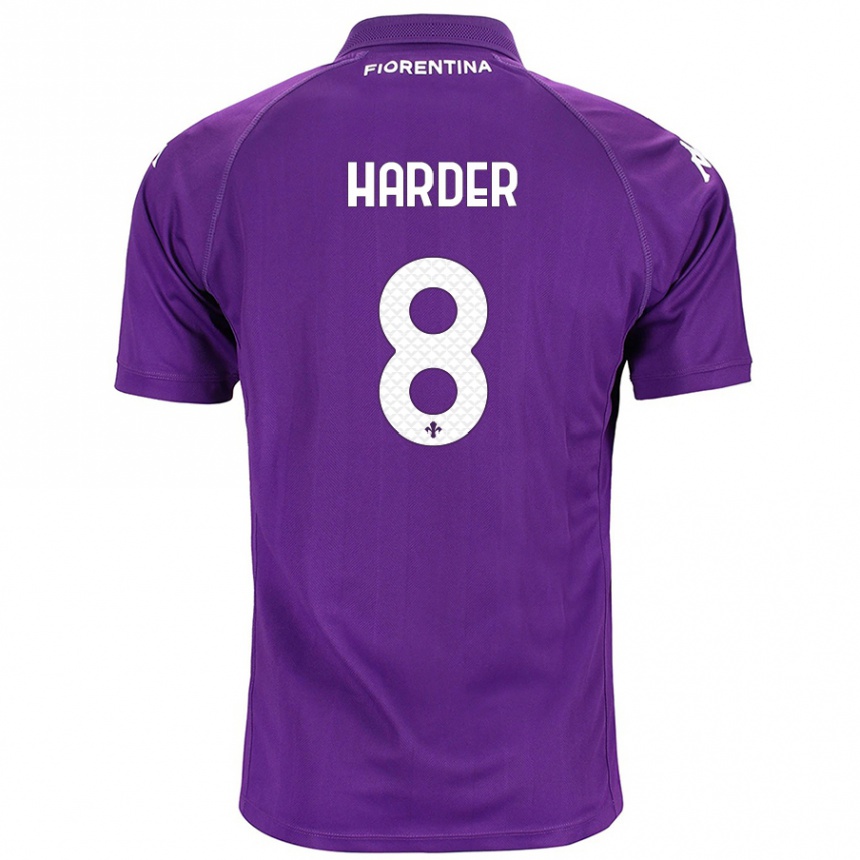 Niño Fútbol Camiseta Jonas Harder #8 Morado 1ª Equipación 2024/25 Perú