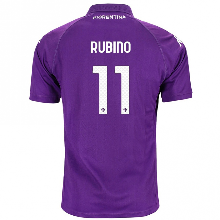 Niño Fútbol Camiseta Tommaso Rubino #11 Morado 1ª Equipación 2024/25 Perú